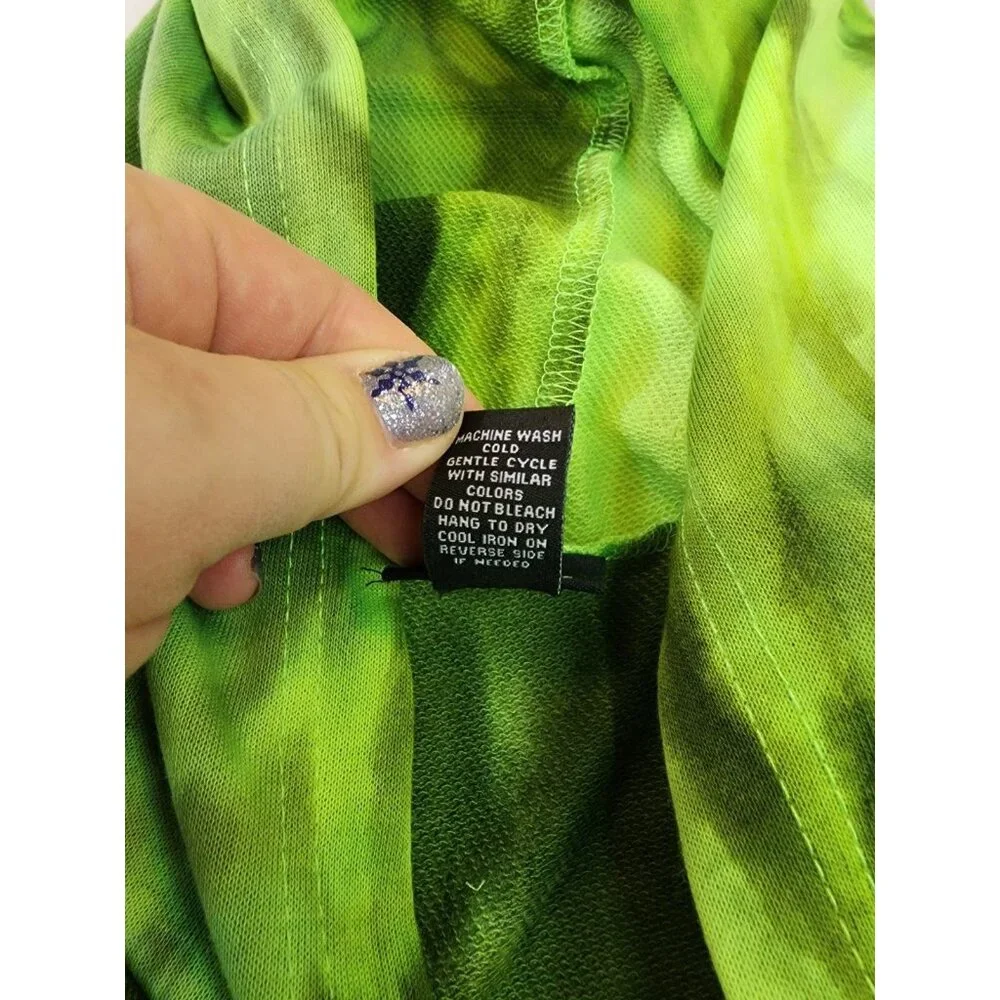 RUE 21 FAVORITE TIE DYE CROPPED SWEATSHIRT HOODIE JUNIORS XS Green Active Wear - Picture 7 of 9